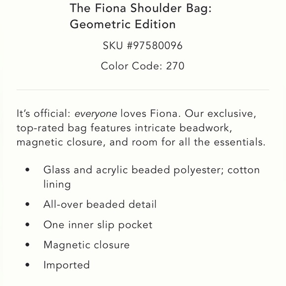 Anthropologie The Fiona Beaded Bag -Geometric Edition NWT - Picture 4 of 15